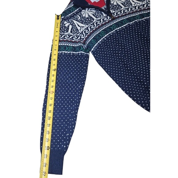 Southern Tide Quarter Zip Sweater S Blue Fair Isle Nautical Holiday Wool Alpaca - Picture 10 of 11